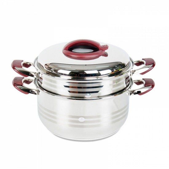 Bộ Xửng Hấp Inox 304 Cao Cấp 3 Đáy 2 Tầng 32cm Happy Cook ST32-2