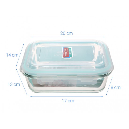 Hộp Thuỷ Tinh Hình Tròn 370ml Happy Cook Glass HCG-037R