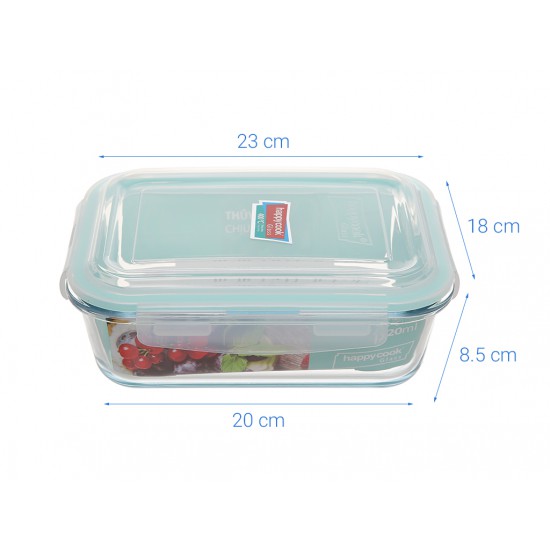 Hộp Thuỷ Tinh Hình Tròn 370ml Happy Cook Glass HCG-037R