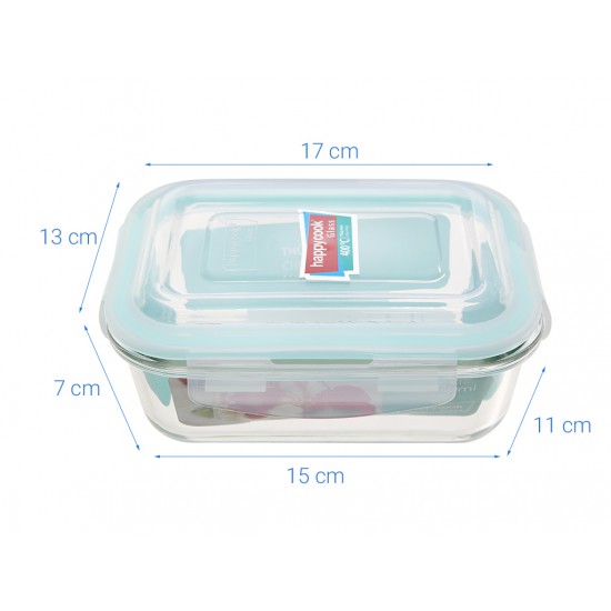 Hộp Thuỷ Tinh Hình Tròn 370ml Happy Cook Glass HCG-037R