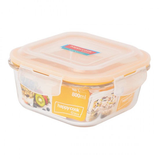 Hộp Thuỷ Tinh Hình Vuông 320ml Happy Cook Glass HCG-032S