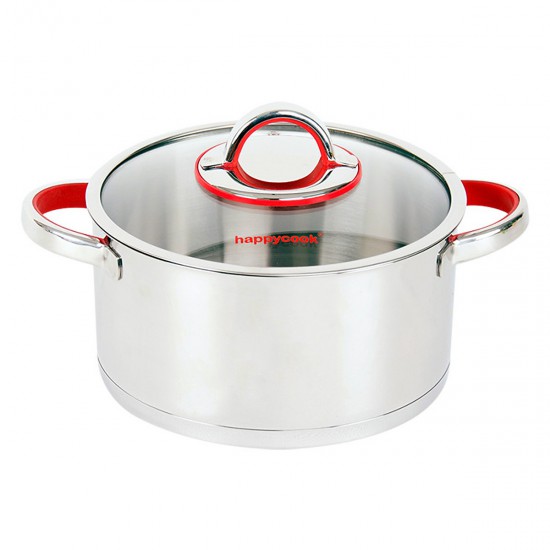 Nồi Inox Cao Cấp 3 Đáy Nắp Kiếng Happy Cook Aries Plus HC-24ARP
