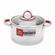 Bộ Nồi Inox 304 Cao Cấp 3 Đáy Bếp Từ Nắp Kính Happy Cook Aries HC06AR