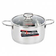Nồi Inox Cao Cấp 3 Đáy Nắp Kính 16cm Happy Cook Delux Plus N16-DLGP
