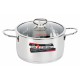Nồi Inox Cao Cấp 3 Đáy Nắp Kính 20cm Happy Cook Delux Plus N20-DLGP