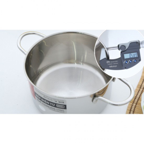 Nồi Inox Cao Cấp 3 Đáy Nắp Kính 20cm Happy Cook Delux Plus N20-DLGP