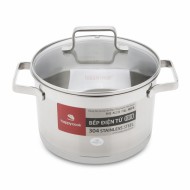 Nồi Inox 304 Bếp Từ Nắp Kính Cao Cấp 16cm Happy Cook Richard Plus N16-RSP
