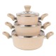 Bộ Nồi Nhôm Chống Dính Vân Đá Đáy Từ Happy Cook HC-06MA