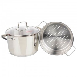 Bộ Xửng Hấp Inox Bếp Từ 24cm Happy Cook Milan ST24-MLGP