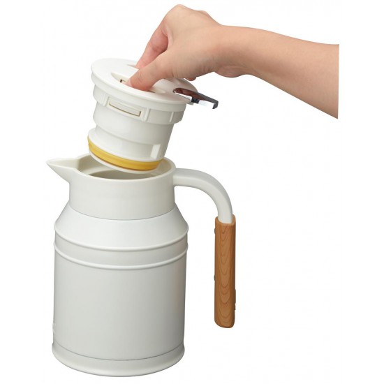 Bình Giữ Nhiệt Có Tay Cầm Doshisha 1L Màu Trắng DMTK1.0IV